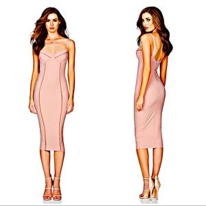 Nookie “Chicago Midi Dress” in Blush S NWT